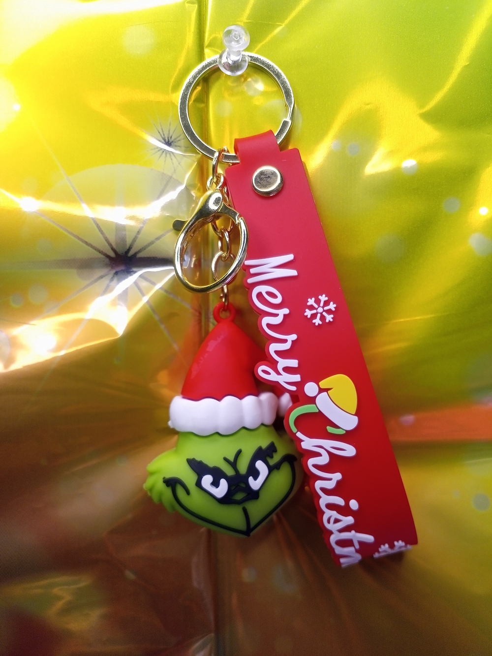 Merry Christmas Grinch Keychain W/Wristlet